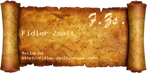 Fidler Zsolt névjegykártya